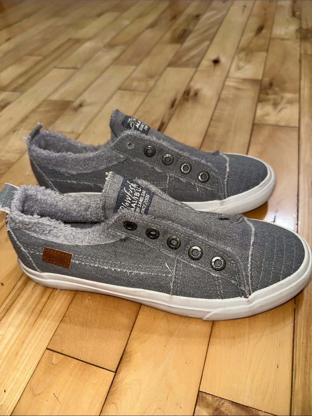 NWOT Blowfish Grey Canvas Slip-On Sneakers